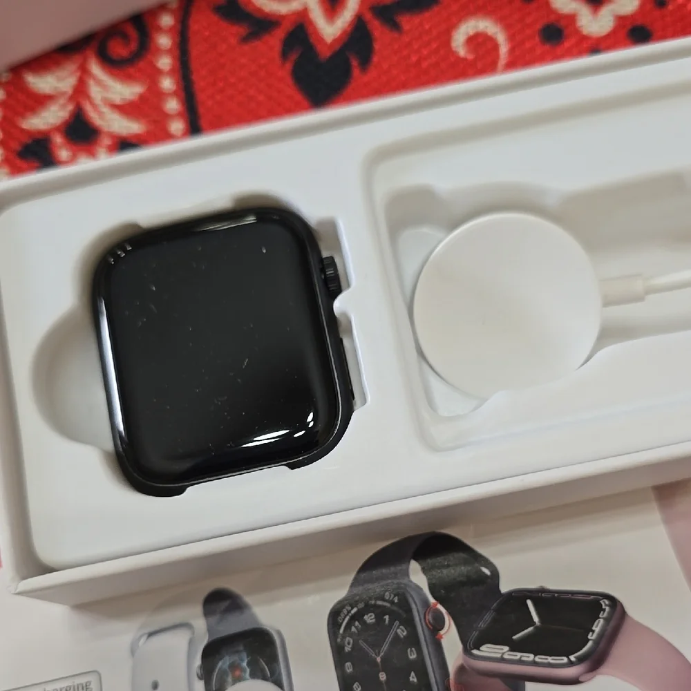 Black Smartwatch with Silver Milanese and Black Bands